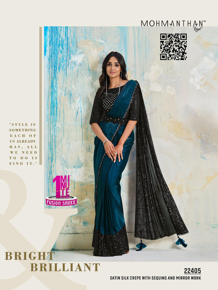 Party Wear Designer Pre-Stitched Saree - Fashion Nation