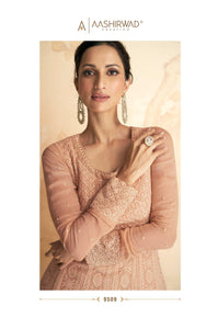 Fusion Fashion Indo Western Lucknavi Work Gown