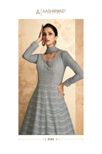 Designer Indo Western Lucknowi Embroidered Gown