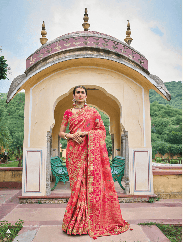 Engagement Special Bandhej Silk Handwoven Saree - Fashion Nation