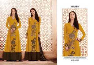 Pretty NAK1039B Designer Mustard Yellow Georgette Silk Floor Length Dress Anarkali - Fashion Nation