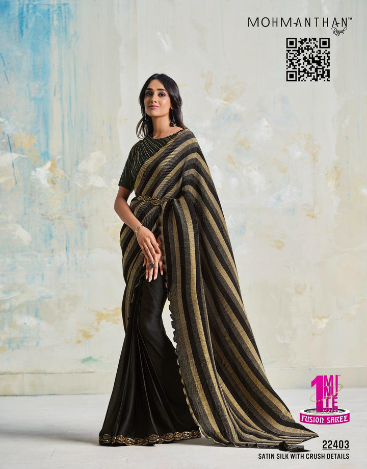 Bachelorette Party Wear Stitched Saree - Fashion Nation