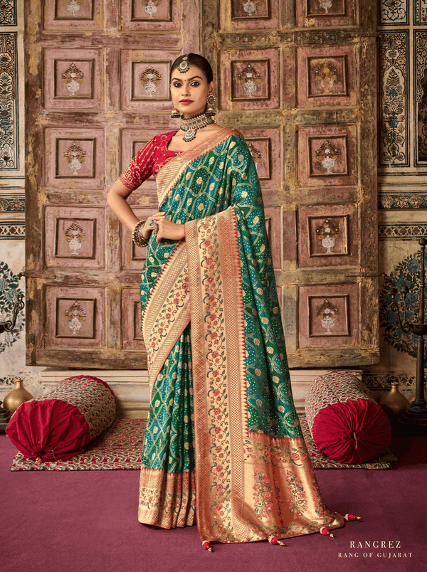 Traditional Wear Silk Bandhej Saree - Fashion Nation