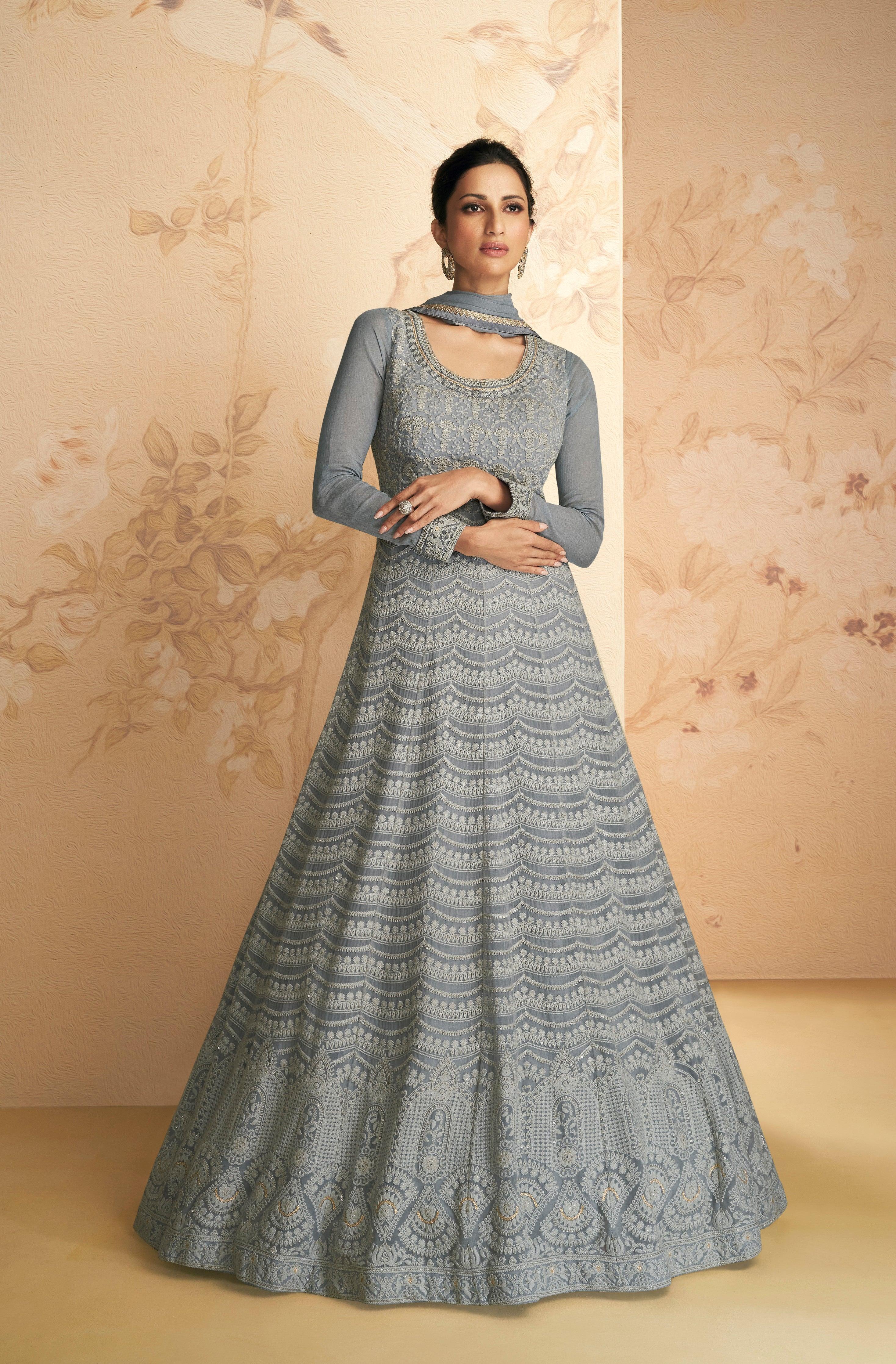 Off White Colour RAMSHA LAKHNAVI 1 NX Festive Wear Georgette Heavy Designer  Salwar Suit Collection 1-A - The Ethnic World