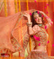 Ceremonial Wear Peach Organza Silk Traditional Lehenga Choli at Cheapest Prices