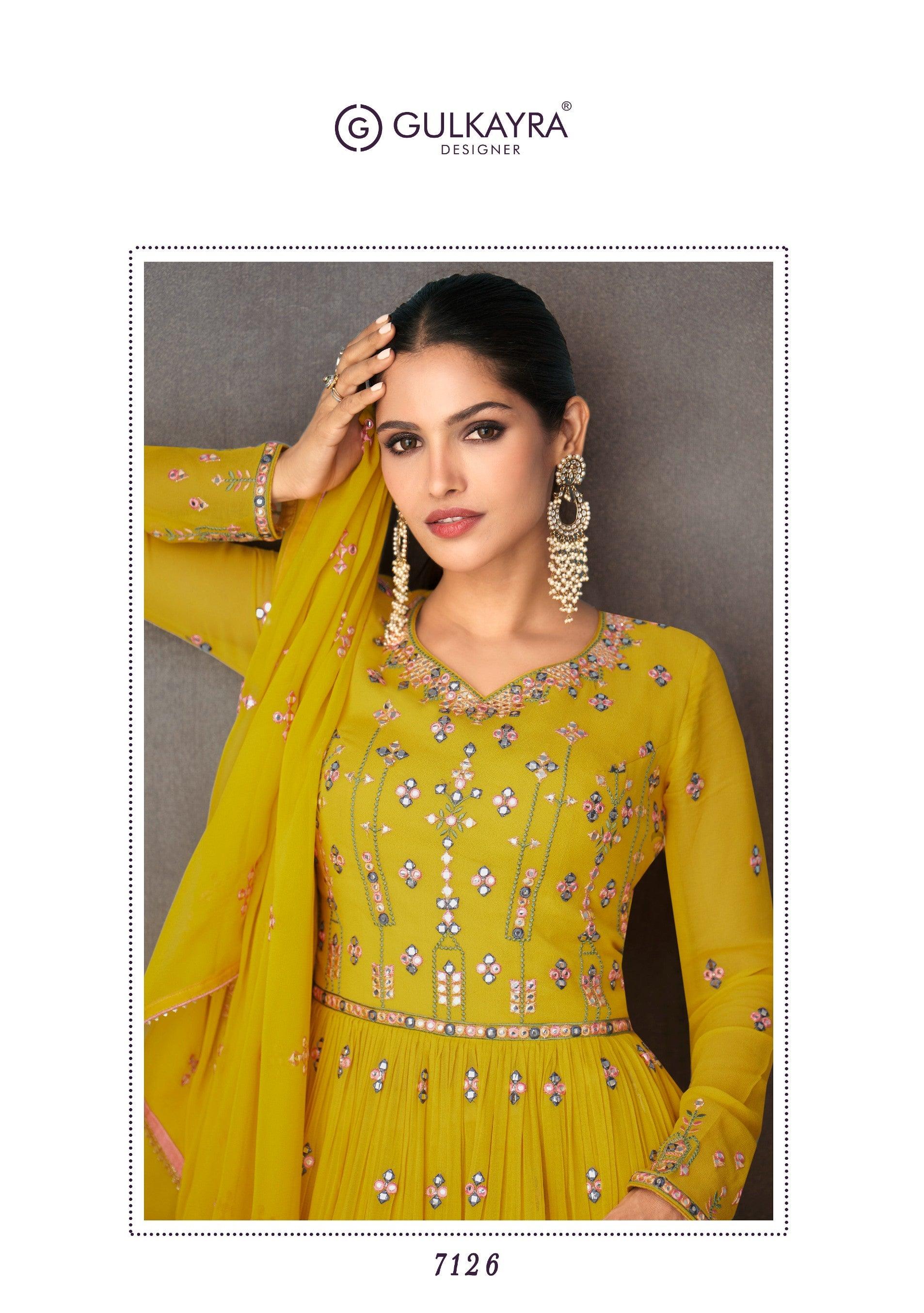 Libas Women Mustard Yellow Floral Embroidered Empire Mirror Work Kurti with  Palazzos  With Dupatta  Absolutely Desi