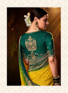 Haldi Wear Bandhej Silk Saree