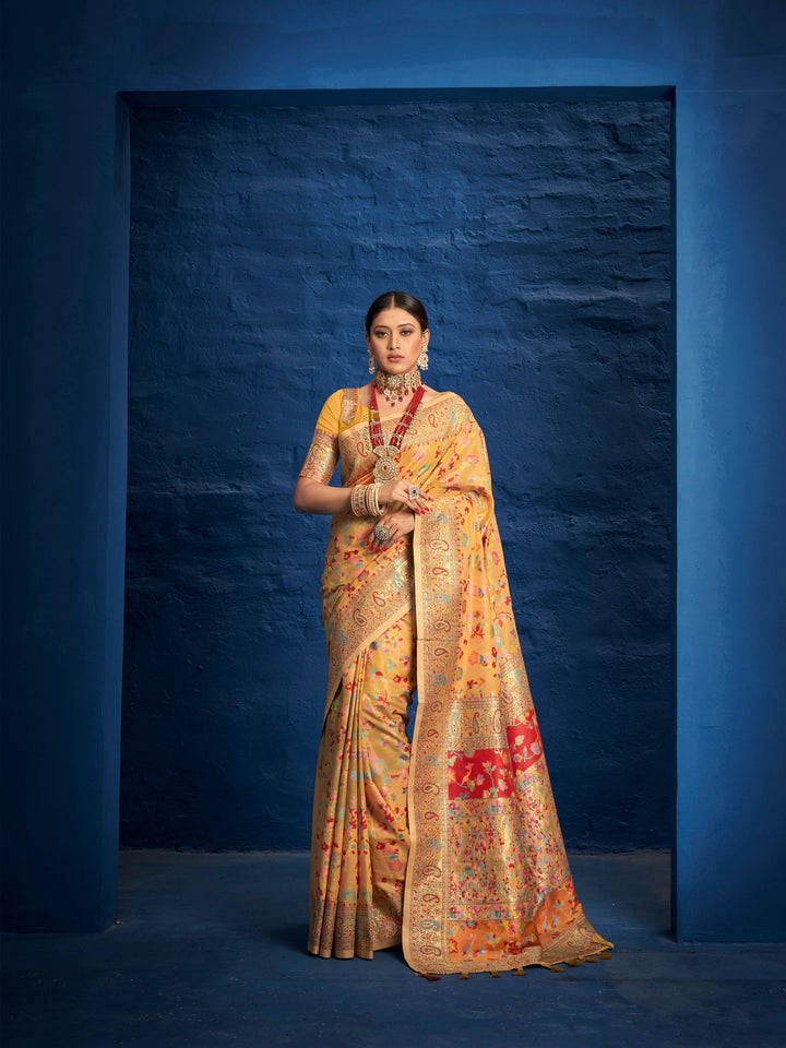 Haldi Wear Kashmiri Woven Saree - Fashion Nation