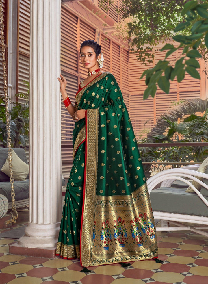 Sangeet Wear Silk Paithani Weaving Saree - Fashion Nation