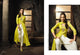 Indo Western MAI7904 Readymade Yellow White Cotton Satin Front Slit Long Dress - Fashion Nation
