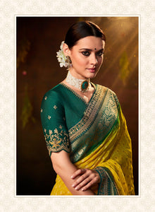 Haldi Wear Bandhej Silk Saree