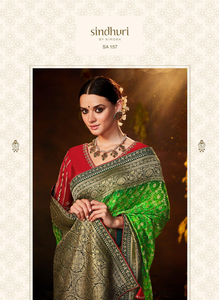 Mehendi Function Wear Silk Saree - Fashion Nation