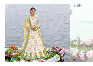 Indo Western Gorgeous Multicoloured Cotton Satin Malmal Anarkali Gown - Fashion Nation