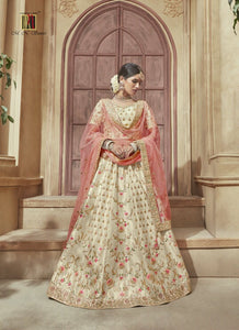 Lovely MN4603 Bridal Off-White Multicoloured Silk Lehenga Choli - Fashion Nation