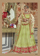 Attractive MN4609 Bridal Green Multicoloured Net Silk Lehenga Choli - Fashion Nation