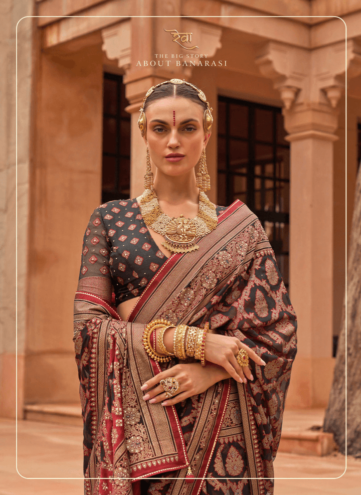 Wedding Wear Classic Brasso Saree - Fashion Nation