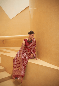 Sangeet Party Wear Chikankari Lakhnavi Saree