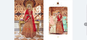 Designer Bridal MN4706 Shaded Maroon Multicoloured Velvet Lehenga Choli - Fashion Nation