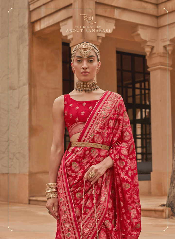 Bridal Wear Ethnic Weaving Sari - Fashion Nation