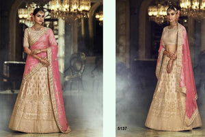 Charming Nakkashi NAK5137 Wedding Special Pink Beige Satin Silk Net Lehenga Choli - Fashion Nation