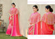 Vibrant MIN4207 Designer Shaded Pink Peach Chiffon Georgette Saree with Cape - Fashion Nation