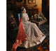 Gorgeous SY75 Partywear Grey Peach Net Silk Anarkali Gown - Fashion Nation