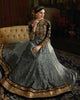 Attractive SY77 Partywear Grey Black Velvet Net Silk Anarkali Gown - Fashion Nation