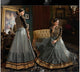 Attractive SY77 Partywear Grey Black Velvet Net Silk Anarkali Gown - Fashion Nation
