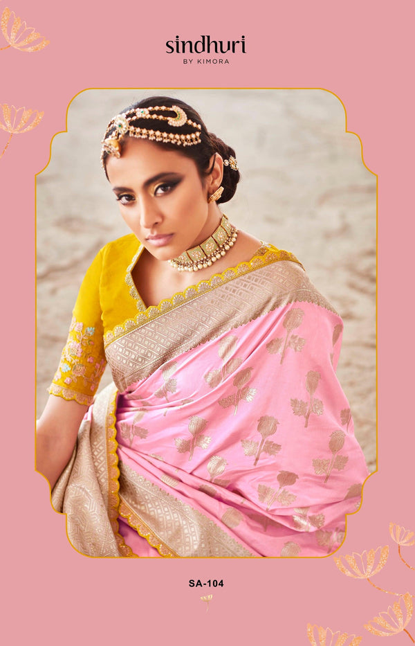 Engagement Wear Designer Silk Saree - Fashion Nation