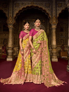 Haldi Wear Silk Bandhej Patola Saree