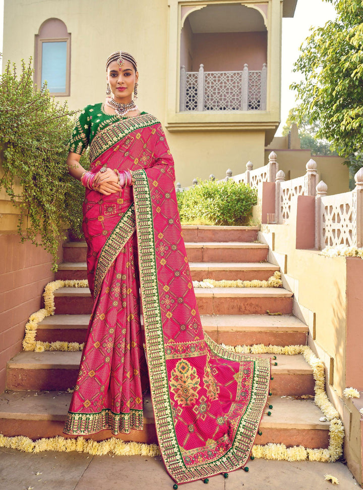 Engagement Special Bandhej Patola Silk Saree - Fashion Nation