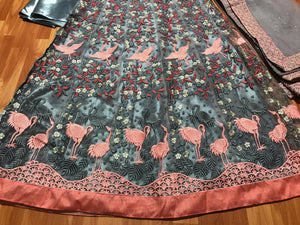 Designer SF5192 Bollywood Inspired Grey Silk Net Lehenga Choli - Fashion Nation