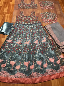 Designer SF5192 Bollywood Inspired Grey Silk Net Lehenga Choli - Fashion Nation