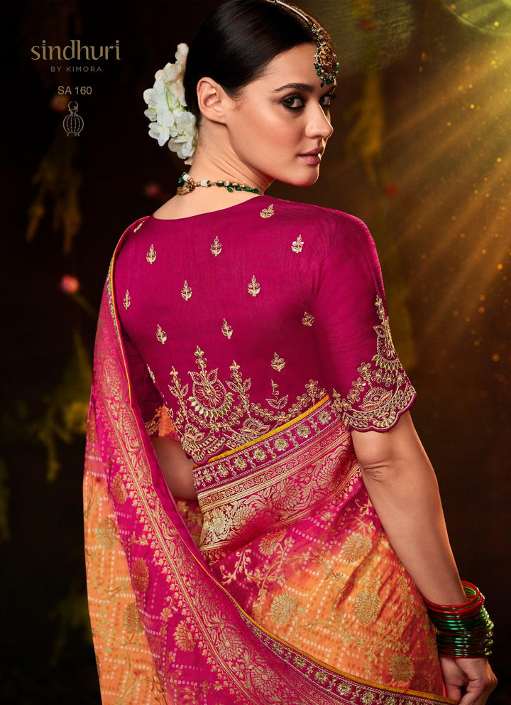 Reception Wear Indian Silk Saree - Fashion Nation