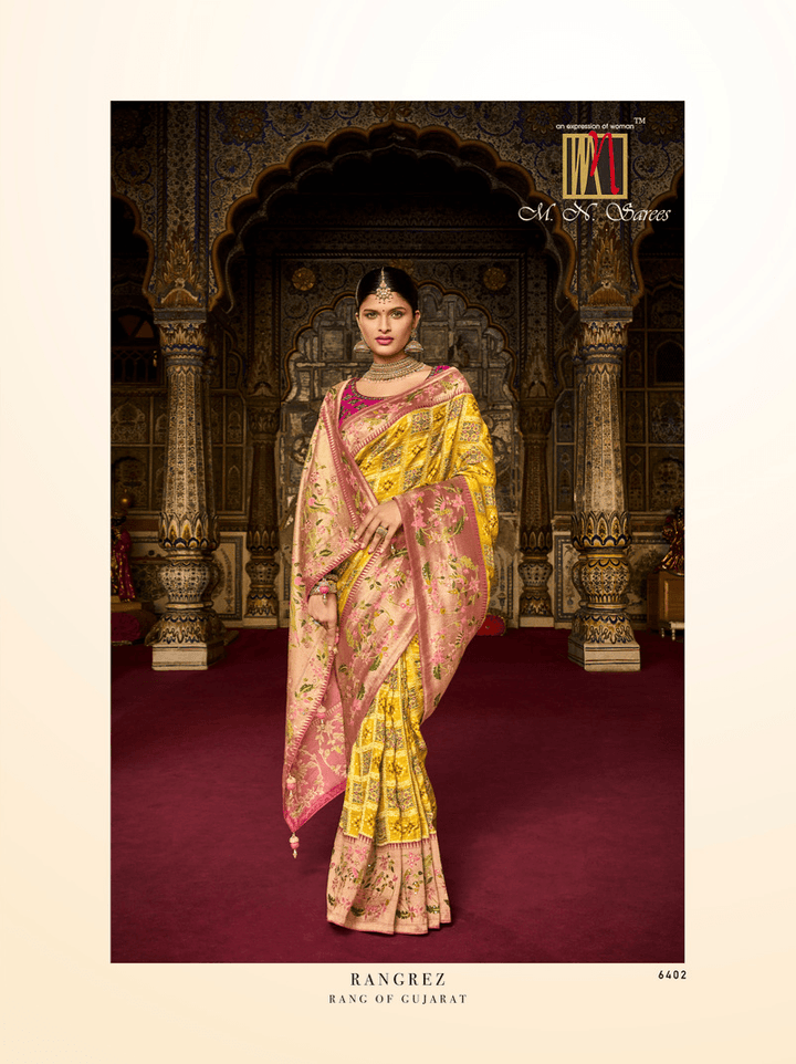 Haldi Wear Silk Bandhej Patola Saree - Fashion Nation