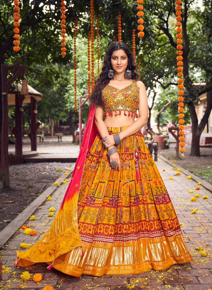 Haldi Wear Gajji Silk Indian Ghagra Choli - Fashion Nation