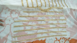 Shilpa Shetty BT156 Bollywood Inspired Georgette Beige Off-White Saree - Fashion Nation