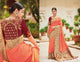 Designer KIM1002 Wedding Special Peach Maroon Banarasi Silk Weaving Saree - Fashion Nation