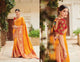 Stylish KIM1010 Bridal Red Yellow Banarasi Silk Weaving Saree - Fashion Nation