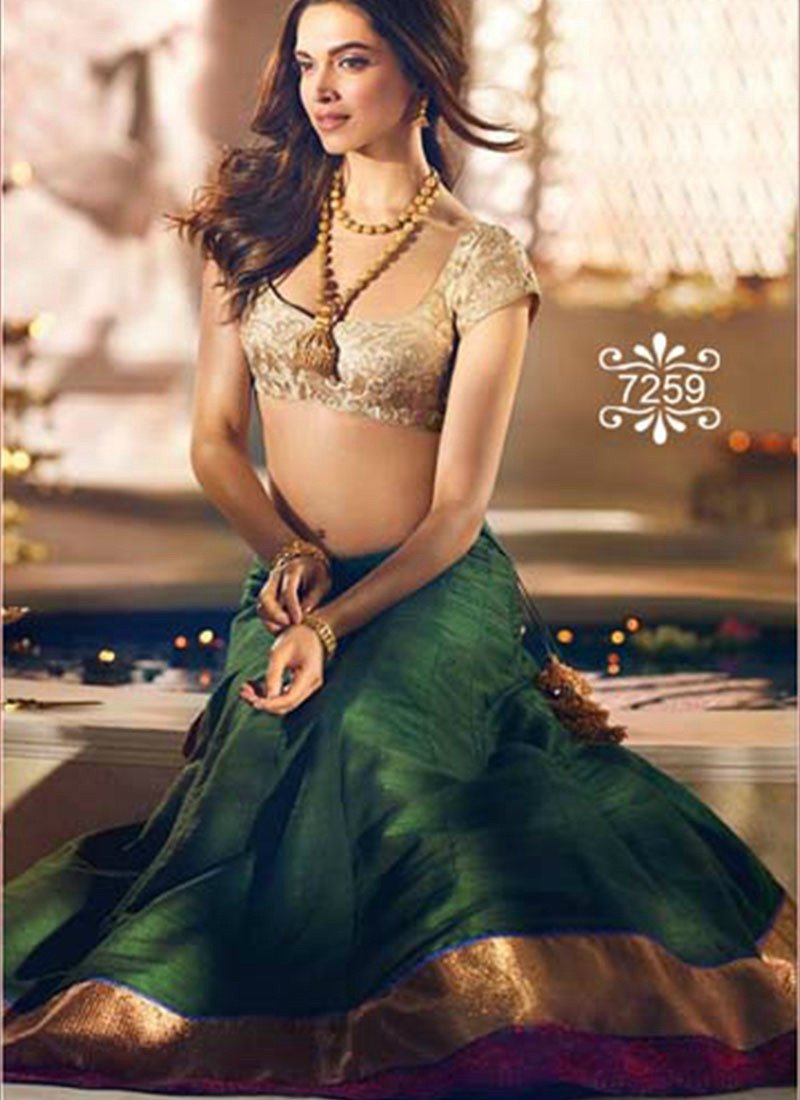 Bollywood Style Deepika Padukone Purnima Net Sequnce Lehenga Choli