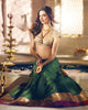 Deepika Padukone VV3786 Bollywood Inspired Cream Green Silk Jacquard Lehenga Choli - Fashion Nation