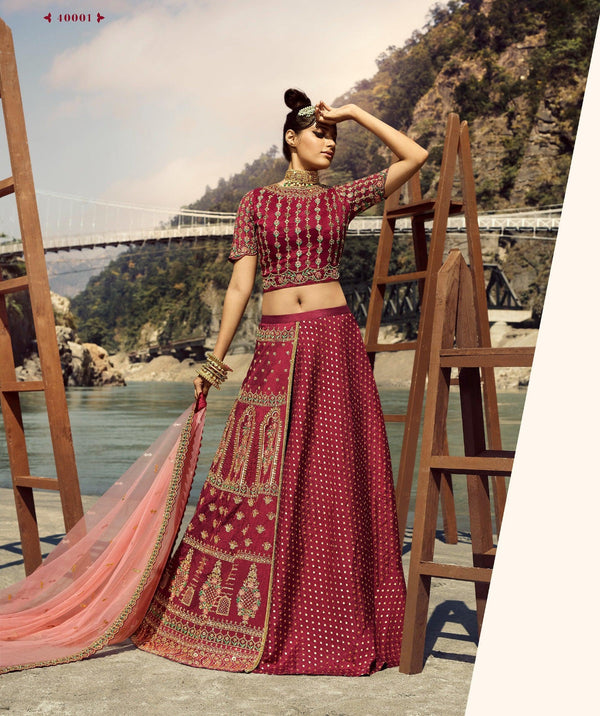 Marriage Party Wear Layered Lehenga - Fashion Nation