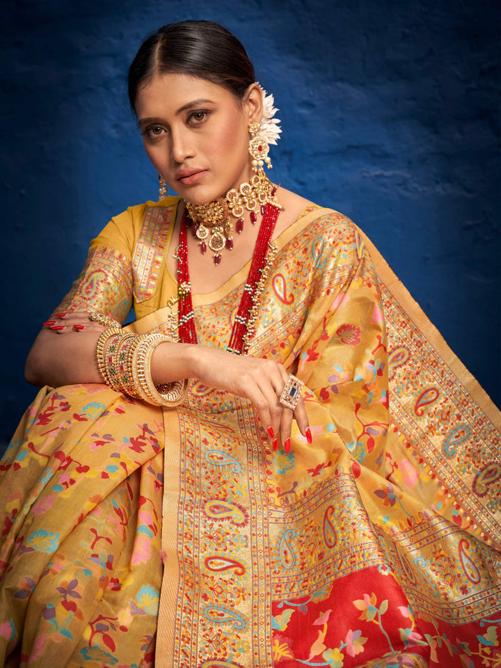 Haldi Wear Kashmiri Woven Saree - Fashion Nation